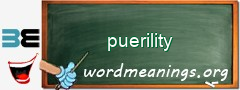 WordMeaning blackboard for puerility